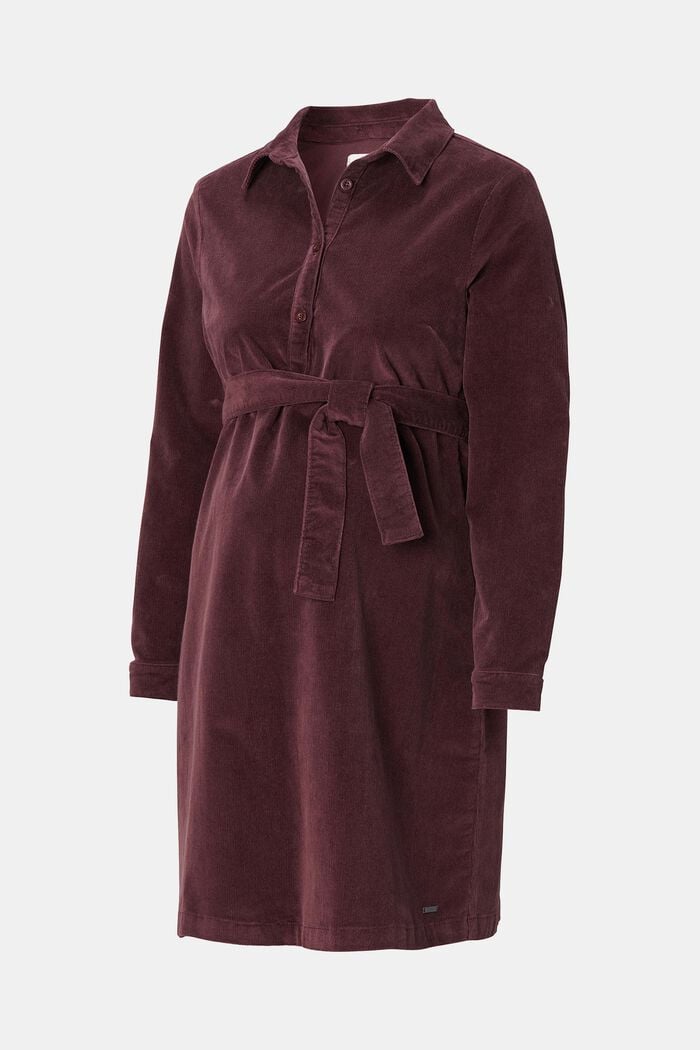 Robe d´allaitement en velours côtelé de coton, COFFEE, overview