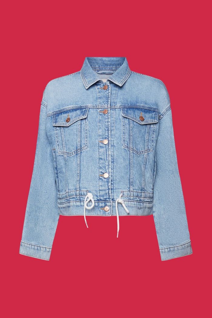 Veste en jean oversize légèrement délavée, BLUE MEDIUM WASHED, detail image number 6