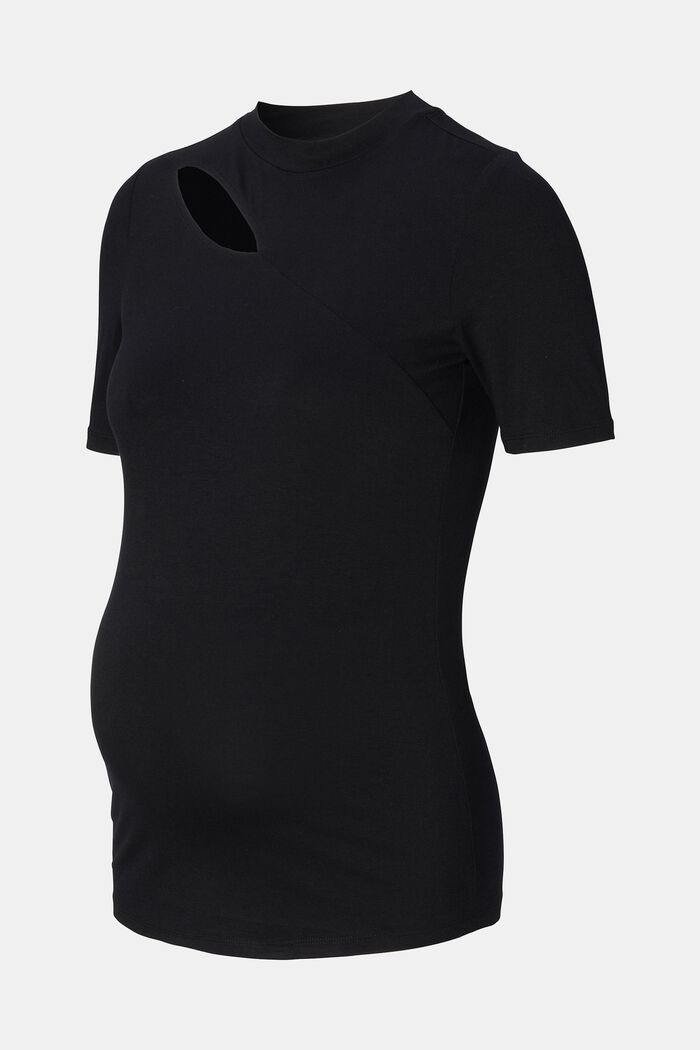 T-shirt à découpe, LENZING™ ECOVERO™, BLACK INK, detail image number 4