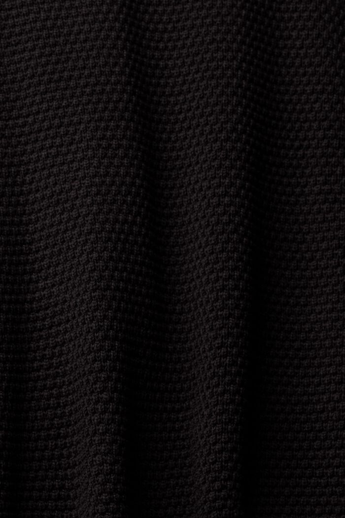 Pull-over à col montant texturé, coton mélangé, BLACK, detail image number 2