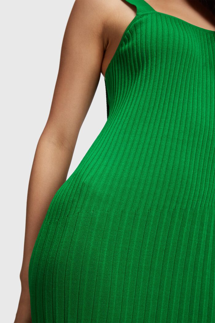 En matière recyclée : la robe longueur midi plissée, GREEN, detail image number 3
