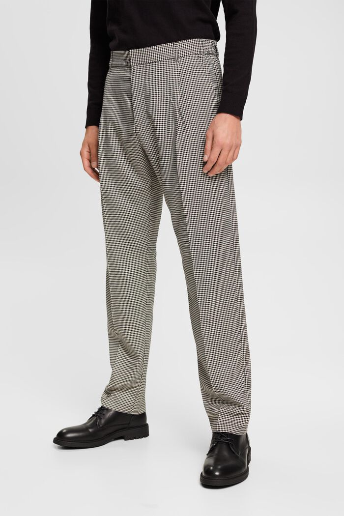 Pantalon mix & match PIED-DE-POULE, BLACK, detail image number 0