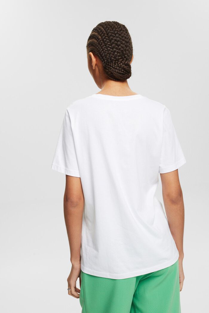 T-shirt basique, 100 % coton biologique, WHITE, detail image number 3