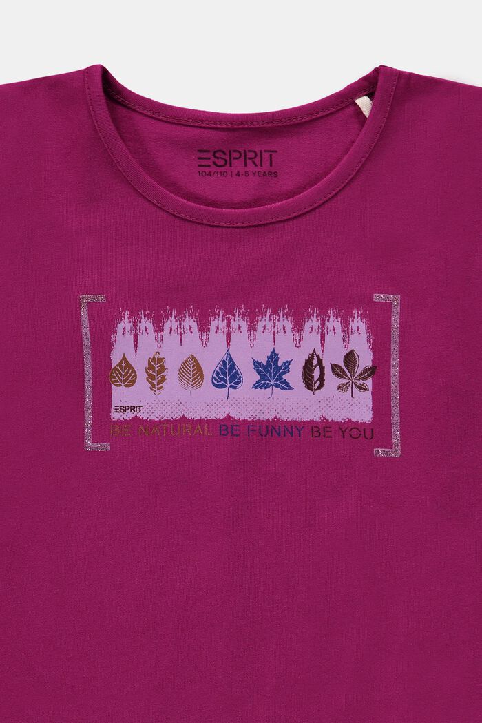 T-shirt à manches longues avec imprimé et effets scintillants, BERRY PURPLE, detail image number 2