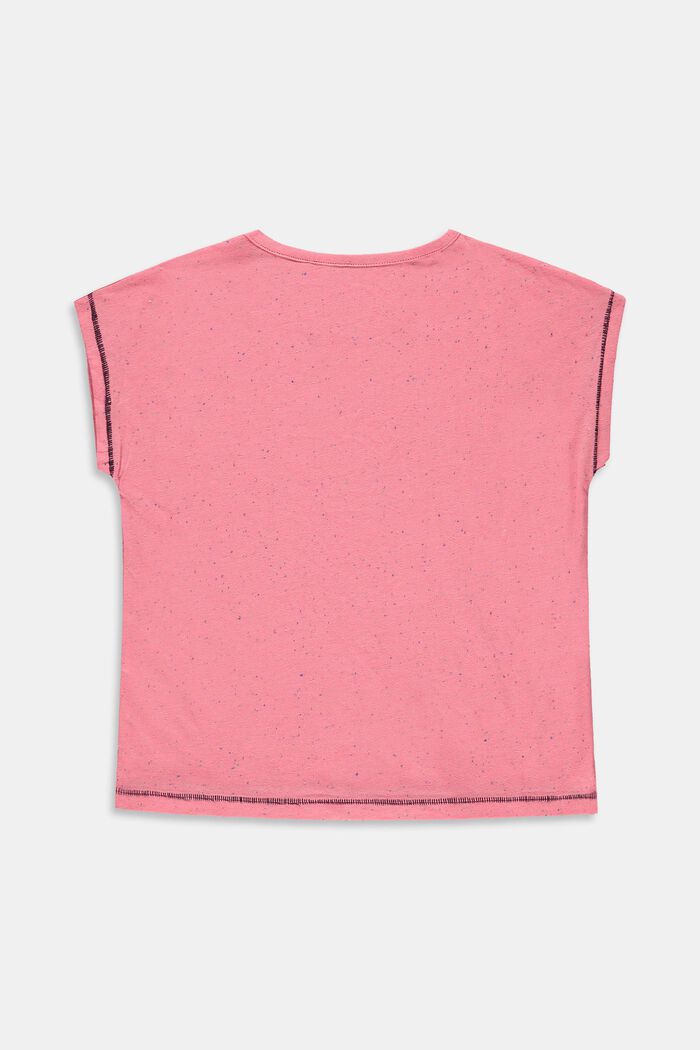 T-shirt de coupe carrée, animé d´une texture mouchetée multicolore, PINK, detail image number 1