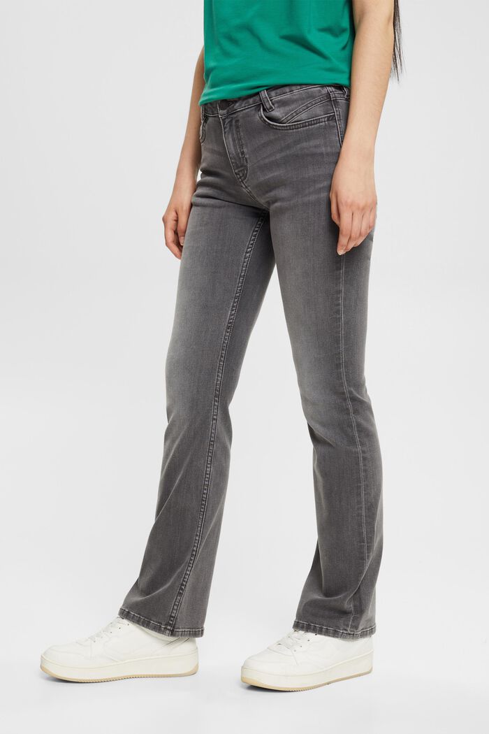 Jean stretch Bootcut à taille mi-haute, GREY MEDIUM WASHED, detail image number 1