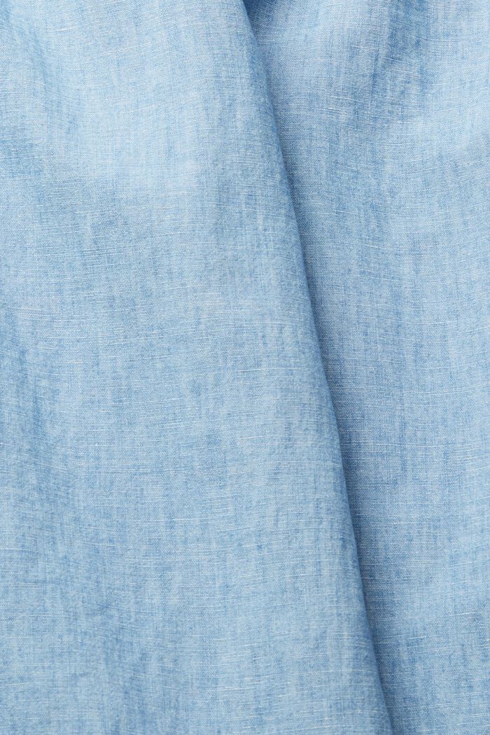 À teneur en lin : la jupe-culotte d´aspect denim, BLUE LIGHT WASHED, detail image number 6