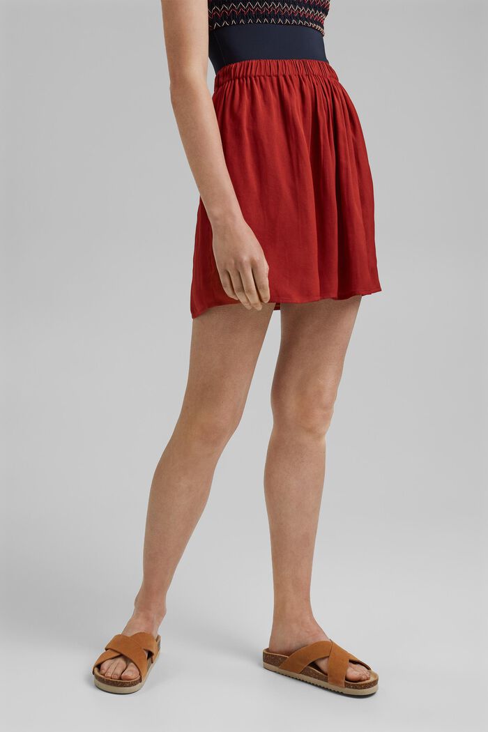 Mini-jupe à taille élastique, TERRACOTTA, detail image number 0