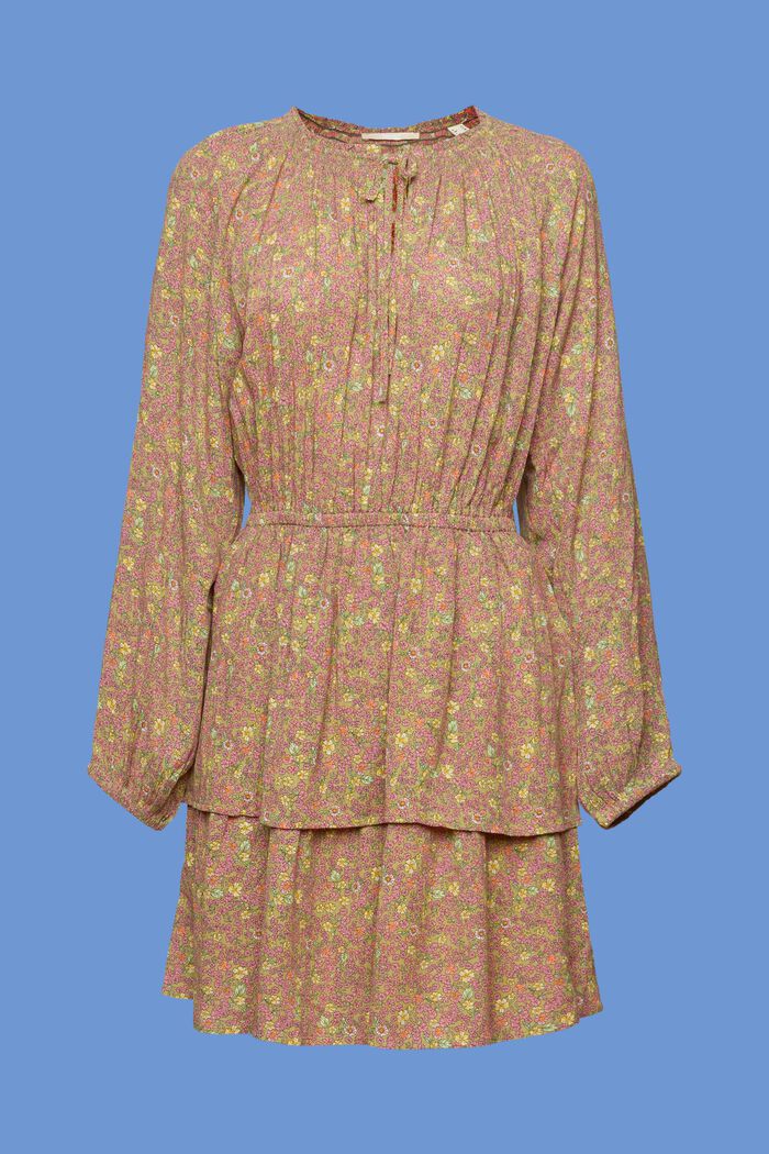 Mini-robe étagée à imprimé, CITRUS GREEN, detail image number 5