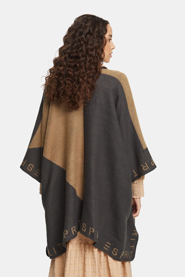 Poncho bicolore, BEIGE, detail image number 2