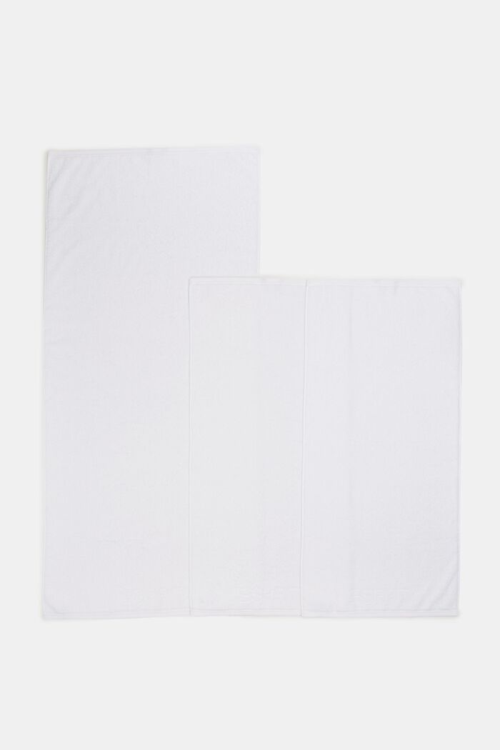 À teneur en TENCEL™ : le lot de 3 serviettes en tissu éponge, WHITE, detail image number 2