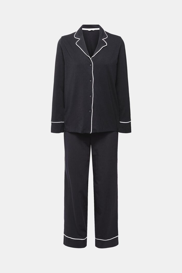 Pyjama en jersey de coupe longue, BLACK, detail image number 2