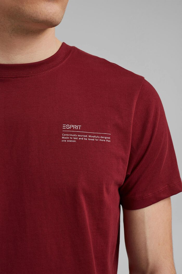 T-shirt en jersey doté d´un imprimé, 100 % coton bio, GARNET RED, detail image number 1