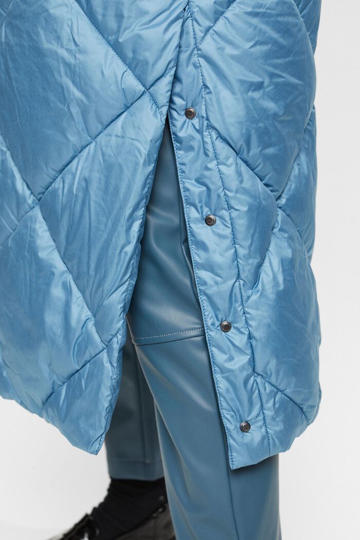 Long manteau matelassé à losanges, BLUE LAVENDER, detail image number 2