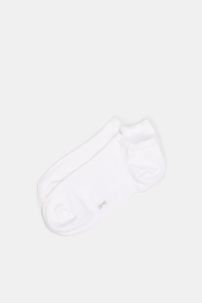 Lot de 2 paires de socquettes basses en coton biologique mélangé, WHITE, detail image number 0