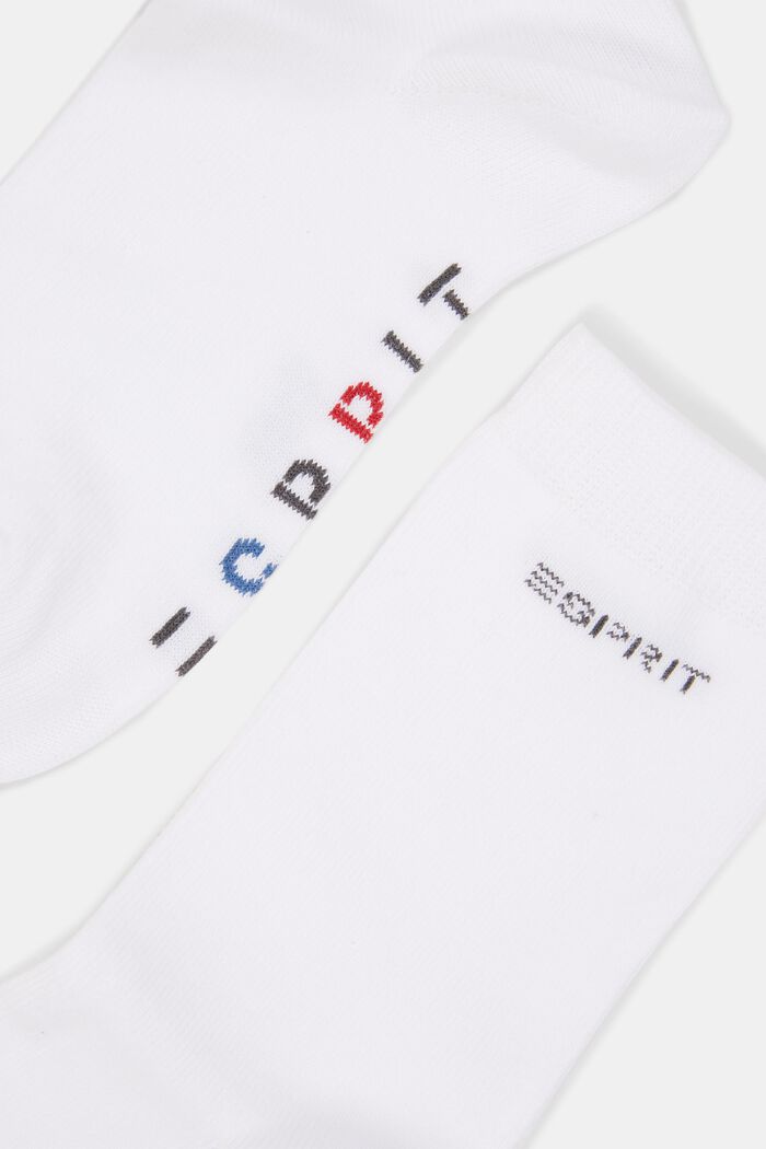 Lot de 2 paires de chaussettes à logo, en coton biologique mélangé, OFF WHITE, detail image number 1