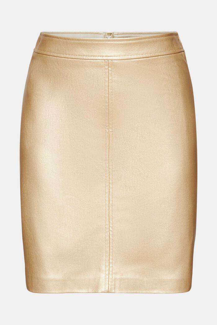 Mini-jupe en similicuir brillant, GOLD, detail image number 8