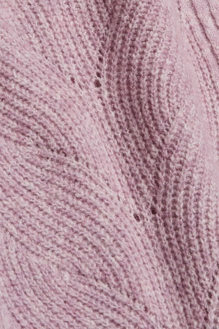 À teneur en laine : le pull-over en maille à motif, NEW MAUVE, detail image number 4