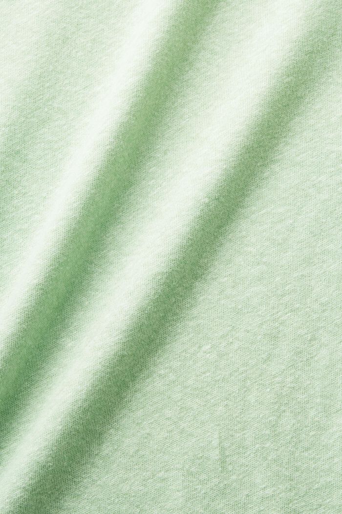 T-shirt en mélange de coton et de lin, LIGHT GREEN, detail image number 6