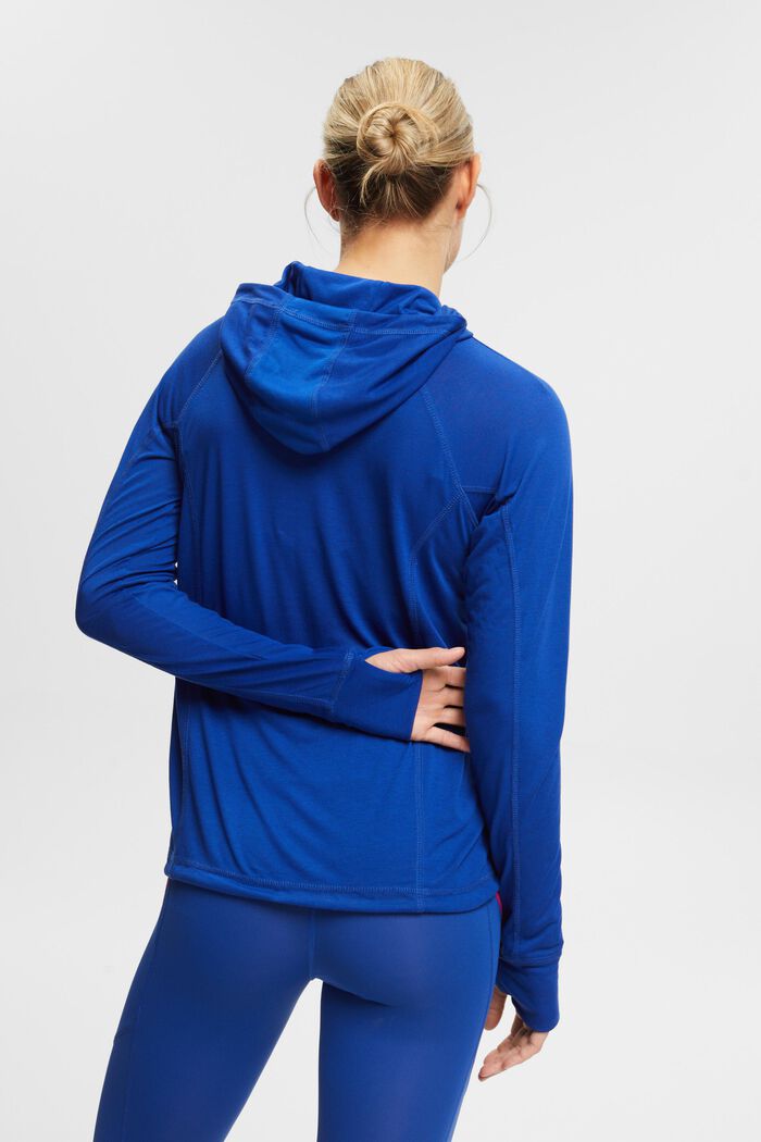 T-shirt à manches longues et capuche, LENZING™ ECOVERO™, BRIGHT BLUE, detail image number 3