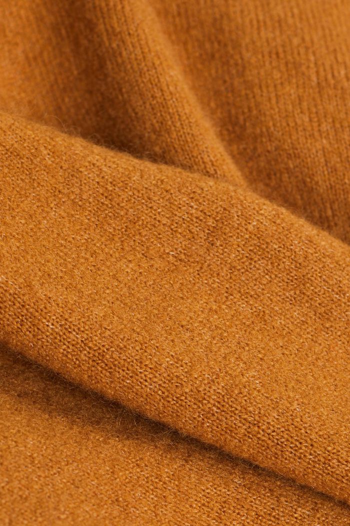 Pull à col cheminée en laine mélangée, CARAMEL, detail image number 6