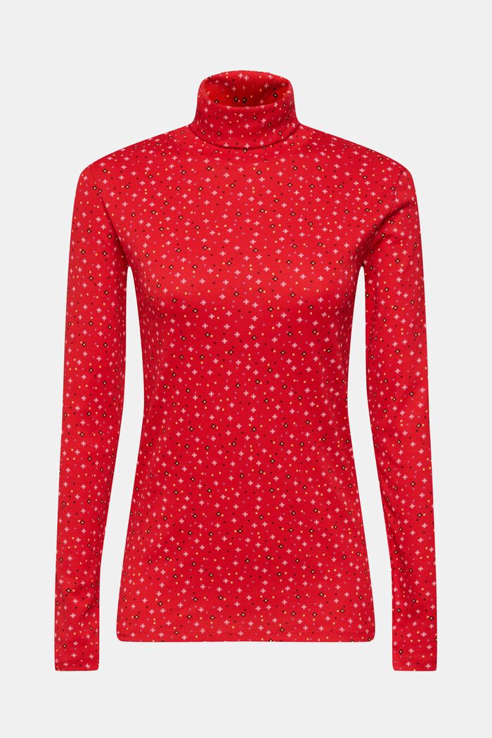 T-shirt à manches longues animé d’un motif, 100 % coton, DARK RED, detail image number 6