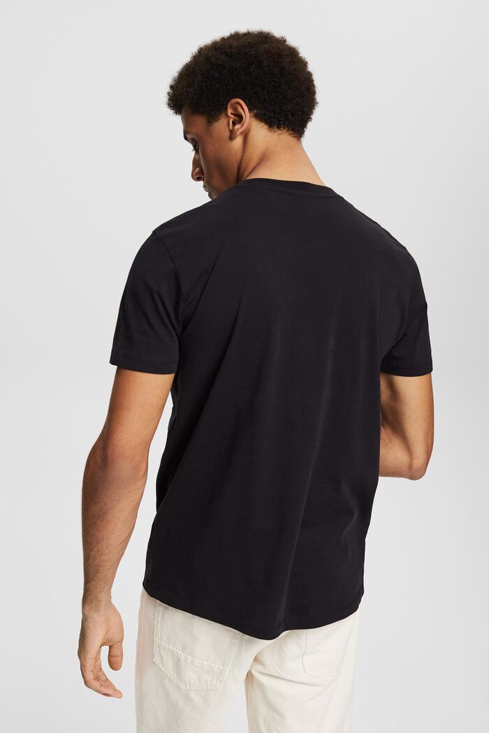 T-shirt en jersey à logo imprimé graphique en 3D, BLACK, detail image number 3