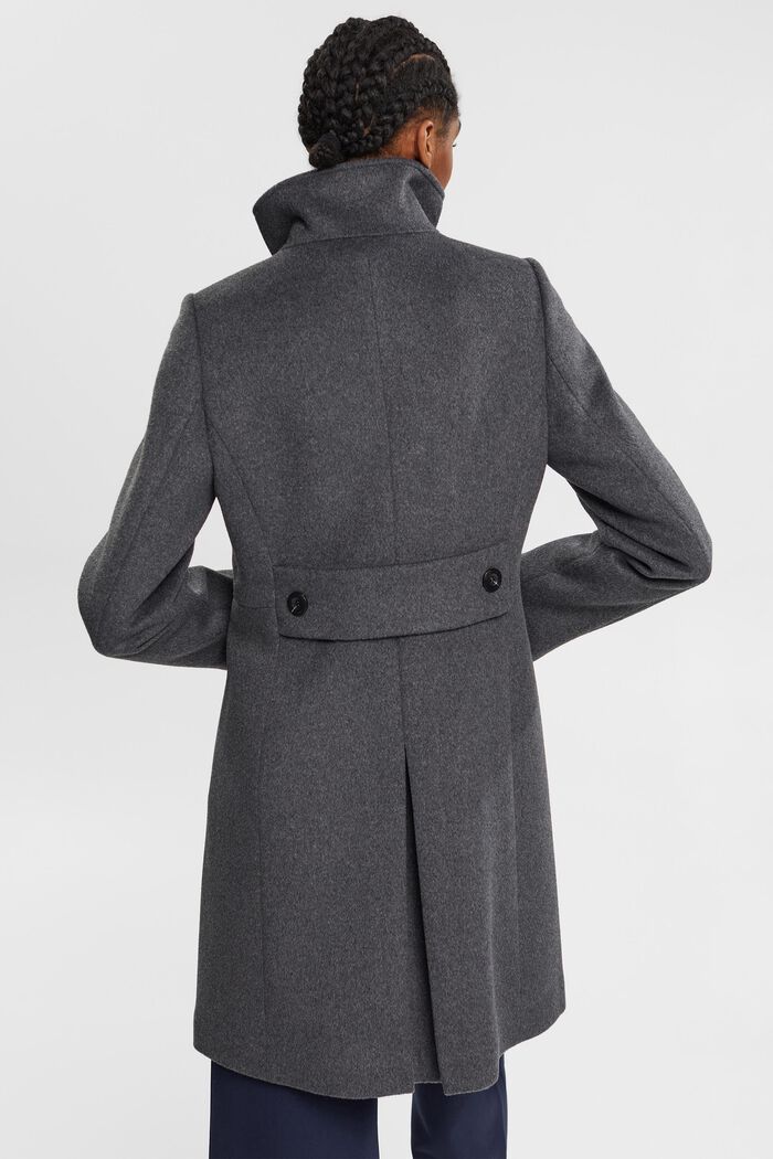 Manteau à teneur en laine, ANTHRACITE, detail image number 4