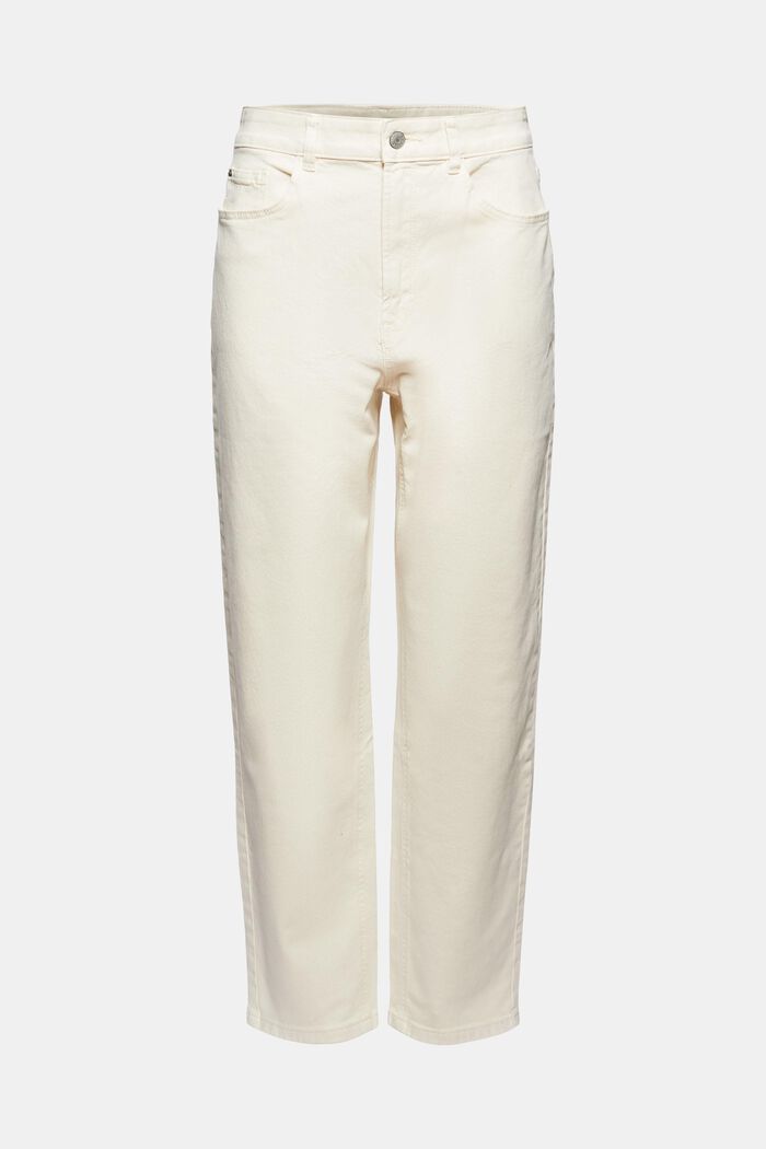 Pantalon de coupe Mom en coton biologique, OFF WHITE, overview