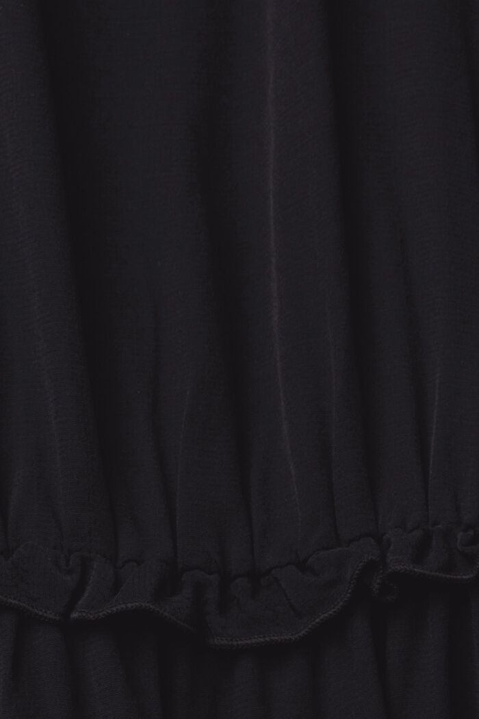 Robe longueur midi à ruchés, BLACK, detail image number 4