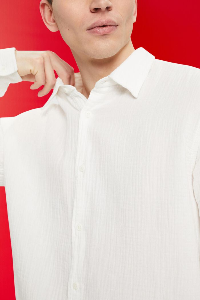 T-shirt en mousseline de coton durable, OFF WHITE, detail image number 4