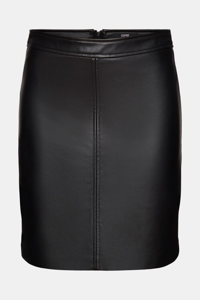 Mini-jupe en similicuir, BLACK, overview