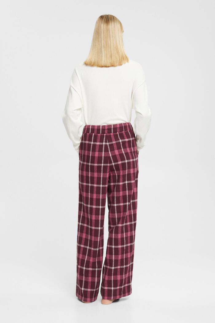 Pantalon de pyjama à carreaux en flanelle de coton, BORDEAUX RED, detail image number 3
