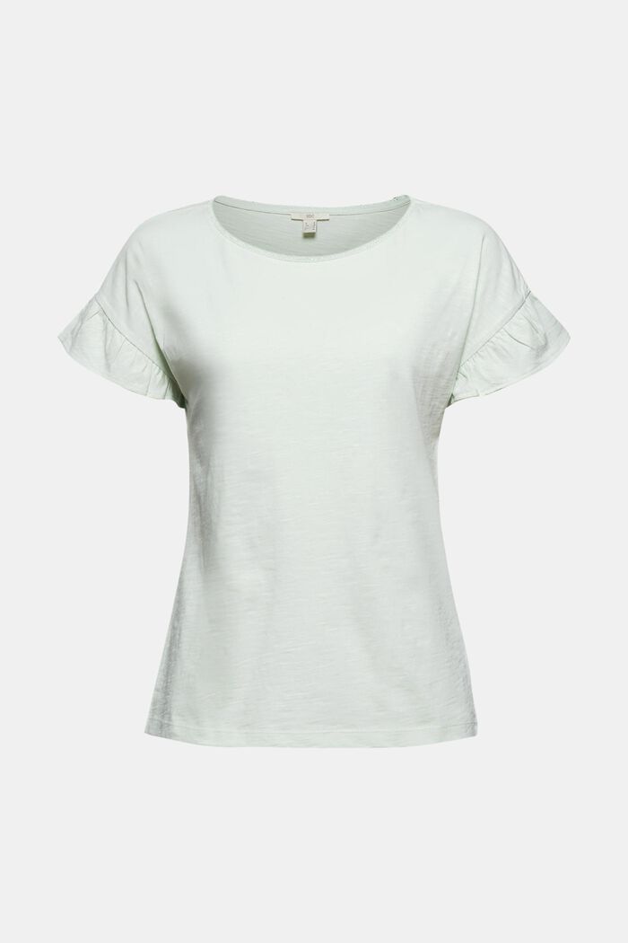 T-shirt à volants, coton biologique, PASTEL GREEN, detail image number 6
