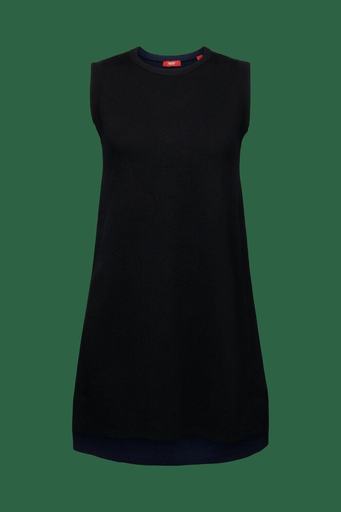 Mini-robe sans manches en laine mélangée, BLACK, detail image number 6