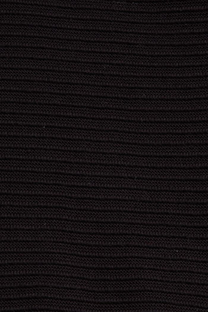 Pull-over à la texture côtelée, coton biologique, BLACK, detail image number 4