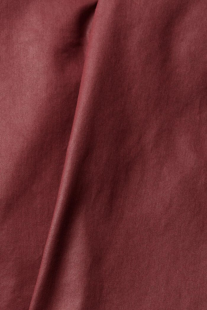 Jupe longueur genoux aspect cuir, BORDEAUX RED, detail image number 6
