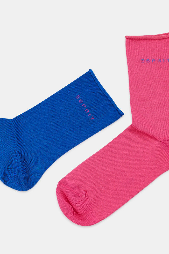Lot de 2 paires de chaussettes en maille épaisse, BLUE/PINK, detail image number 1