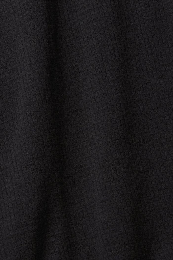 T-shirt côtelé à manches longues, BLACK, detail image number 4