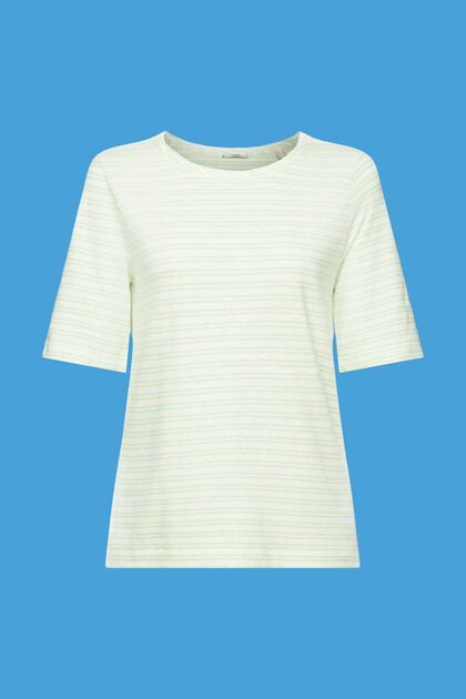 T-shirt en mélange de coton et de lin, CITRUS GREEN, overview