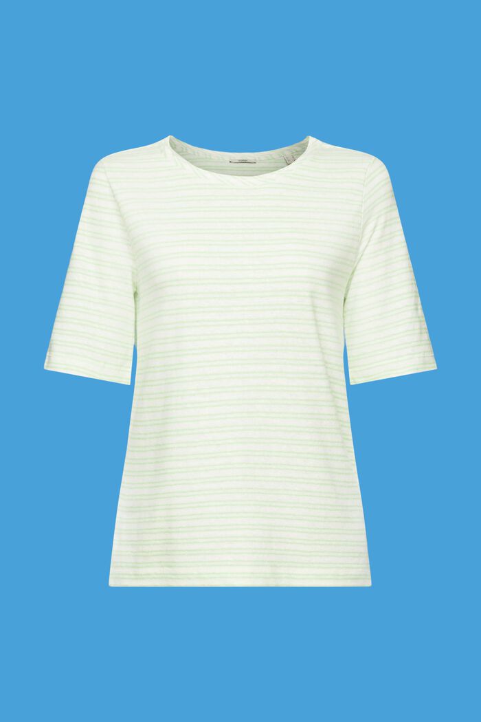 T-shirt en mélange de coton et de lin, CITRUS GREEN, detail image number 7
