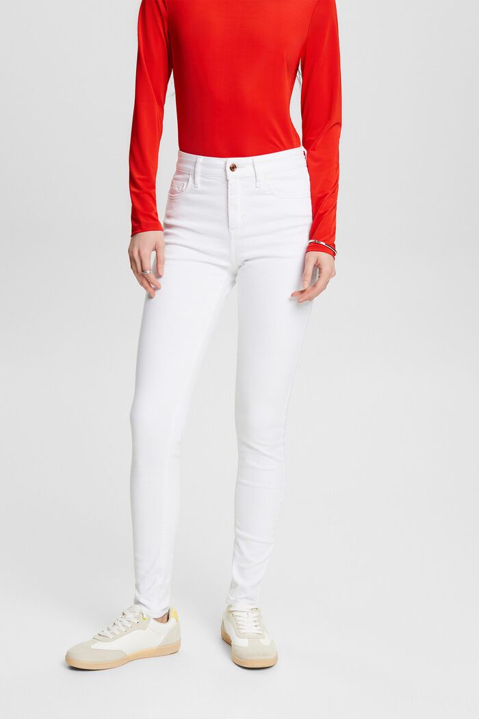 Jean Skinny à taille haute, WHITE, detail image number 0