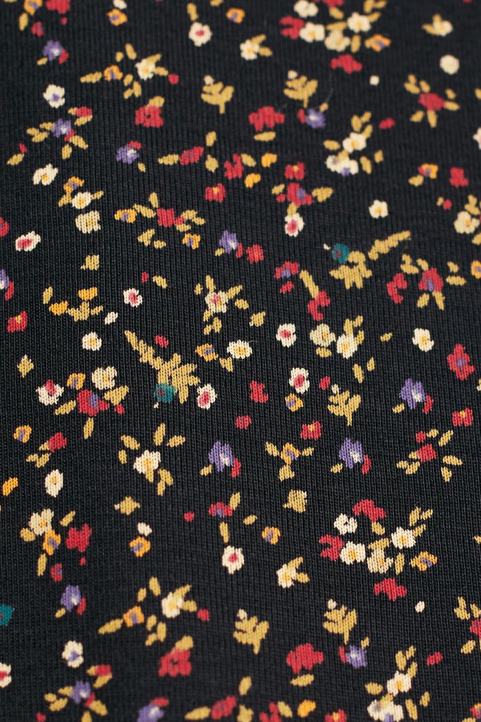 T-shirt à manches longues animé d’un motif floral, BLACK, detail image number 5