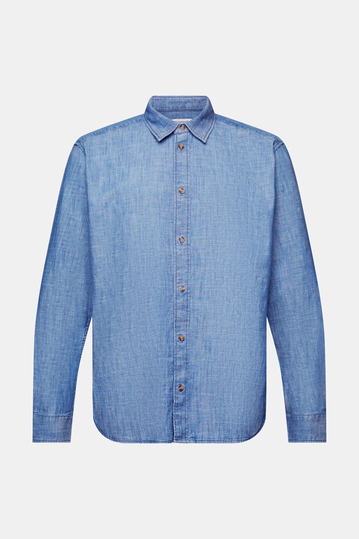 Chemise en jean à col boutonné, BLUE MEDIUM WASHED, detail image number 7