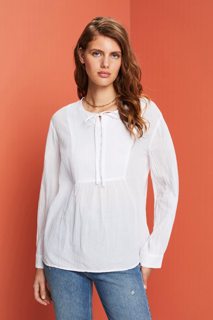 Blouses woven Loose fit, WHITE, detail image number 0