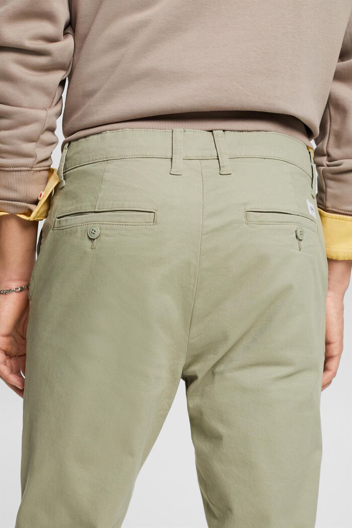 Pantalon chino à jambes étroites, DUSTY GREEN, detail image number 4