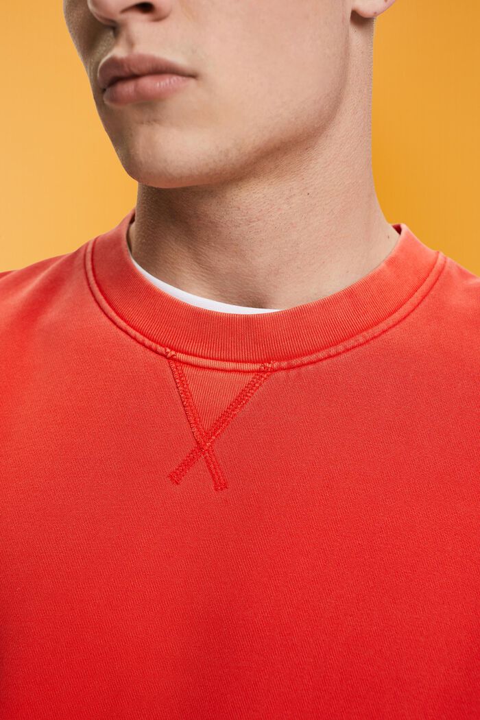 Sweat-shirt uni de coupe Regular Fit, RED, detail image number 2