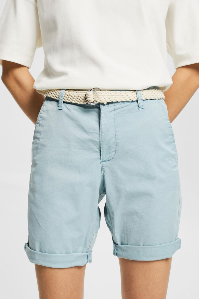 Short à ceinture tissée, GREY BLUE, detail image number 0