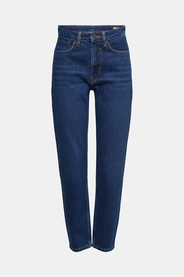 Jean de coupe Mom taille haute, BLUE DARK WASHED, detail image number 8