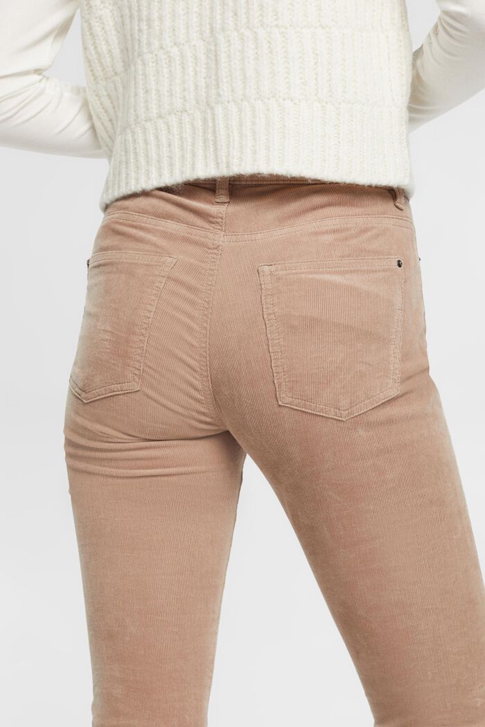 Pantalon en velours côtelé à taille mi-haute, TAUPE, detail image number 4